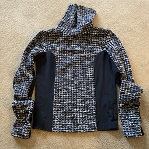 NIKE PRO HYPERWARM WOMEN'S LONG SLEEVE TRAINING TOP SIZE XS BLACK/WHITE